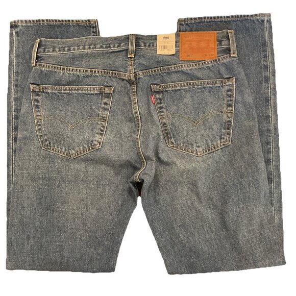 Levi's Jeans Premium 501 Straight Fit Selvedge Button Fly Blue 34X32 NWT - Picture 5 of 13
